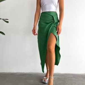 Solid Wrap Skirt